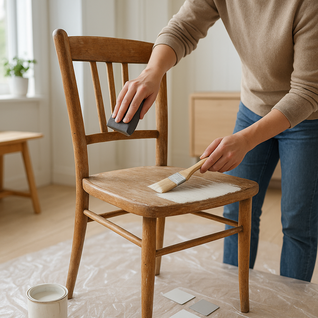 DIY-renovering av gammal stol i svensk skandinavisk stil