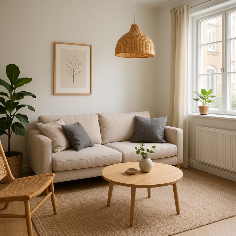 Så inreder du ett litet vardagsrum i svensk stil utan att det känns trångt?